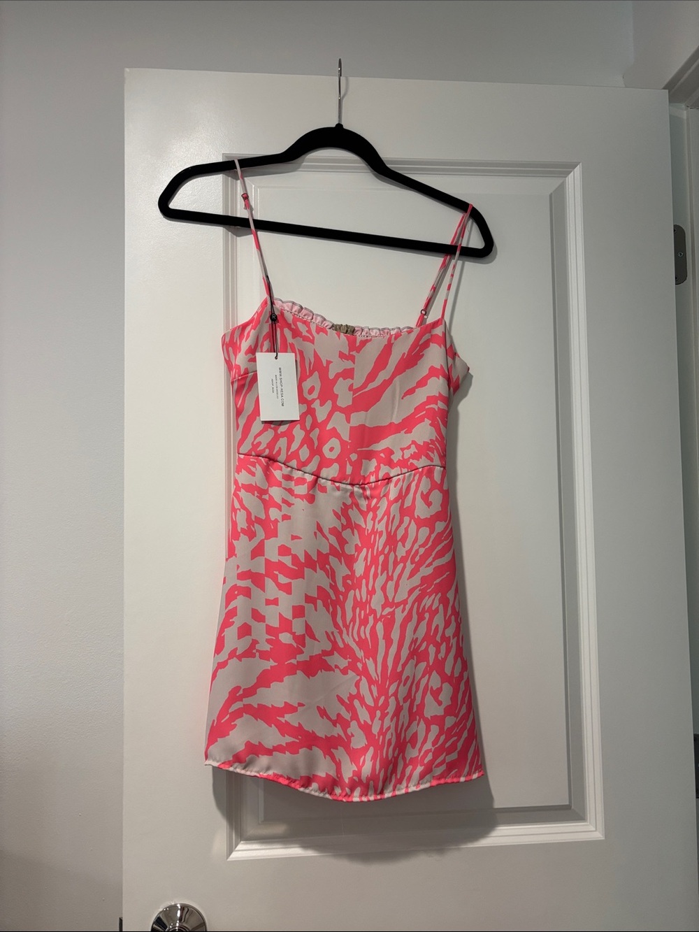 RESA Pink and Cream Abstract Print Mini Dress